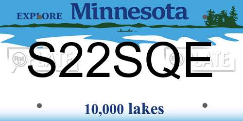 S22SQE Minnesota License Plate