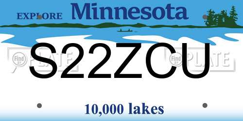 S22ZCU Minnesota License Plate