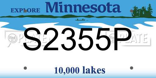 S2355P Minnesota License Plate
