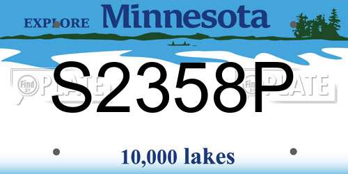 S2358P Minnesota License Plate