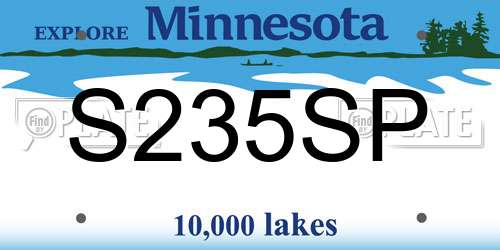 S235SP Minnesota License Plate