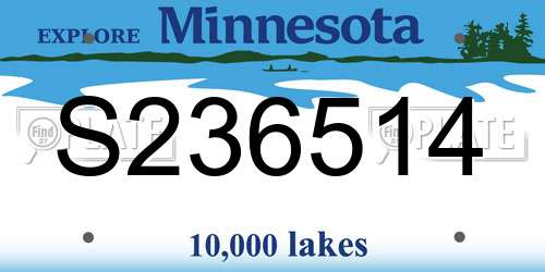 S236514 Minnesota License Plate