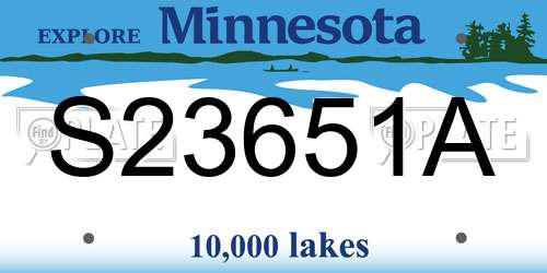S23651A Minnesota License Plate
