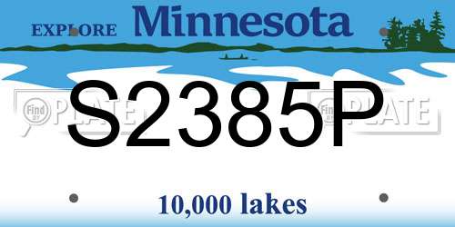 S2385P Minnesota License Plate