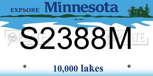 S2388M Minnesota License Plate