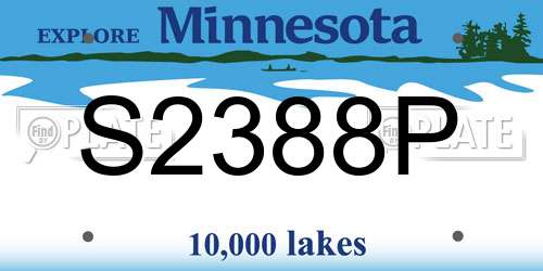 S2388P Minnesota License Plate