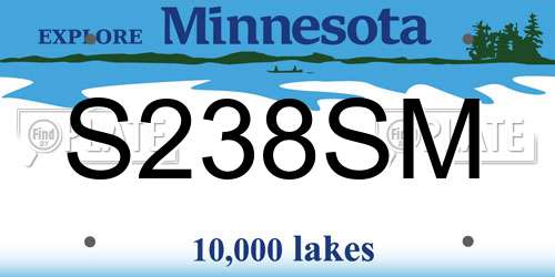 S238SM Minnesota License Plate