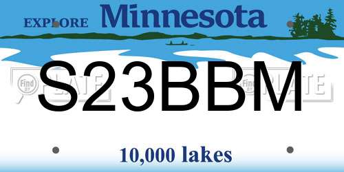 S23BBM Minnesota License Plate