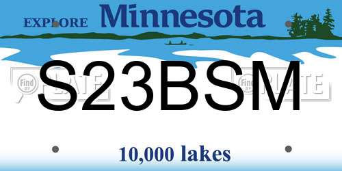 S23BSM Minnesota License Plate