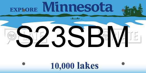 S23SBM Minnesota License Plate