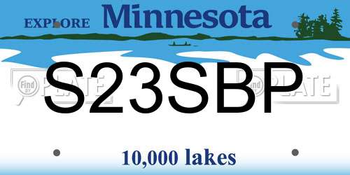 S23SBP Minnesota License Plate