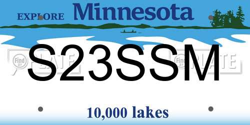 S23SSM Minnesota License Plate