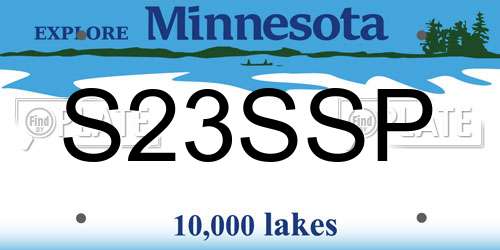 S23SSP Minnesota License Plate