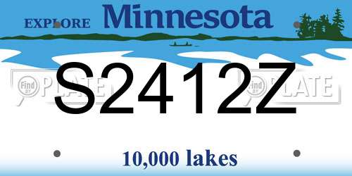 S2412Z Minnesota License Plate
