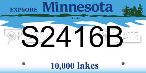 S2416B Minnesota License Plate
