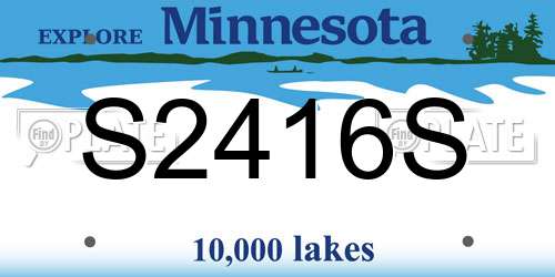 S2416S Minnesota License Plate