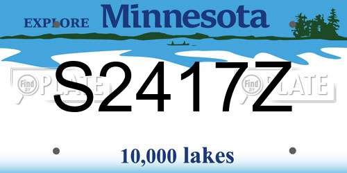 S2417Z Minnesota License Plate