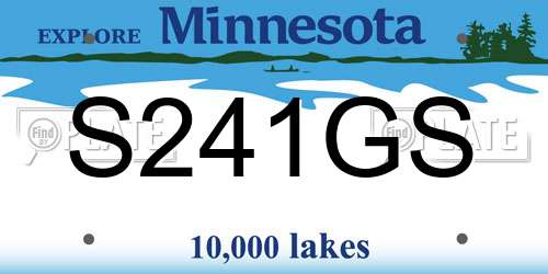 S241GS Minnesota License Plate