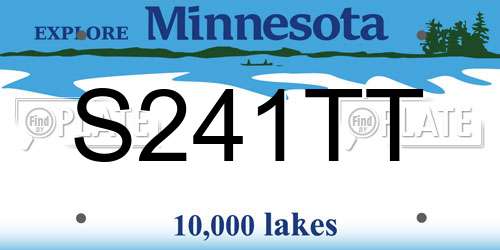 S241TT Minnesota License Plate