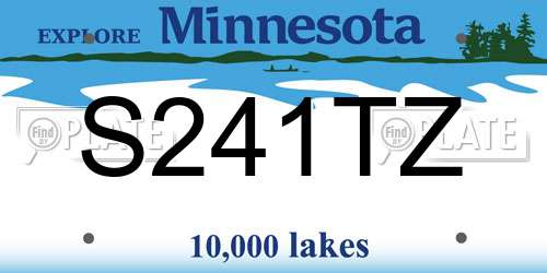 S241TZ Minnesota License Plate