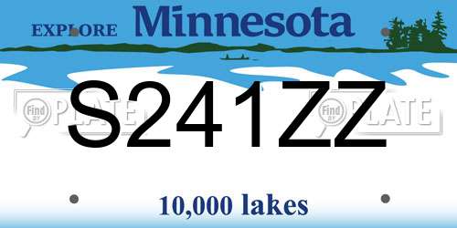 S241ZZ Minnesota License Plate