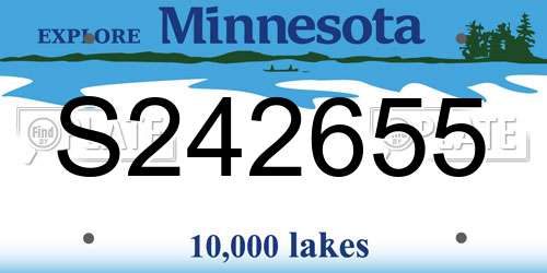 S242655 Minnesota License Plate