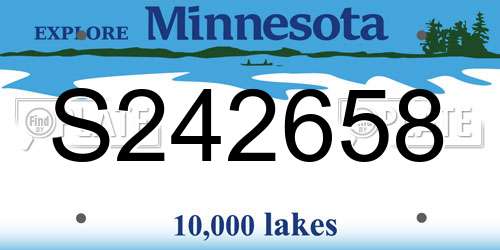 S242658 Minnesota License Plate