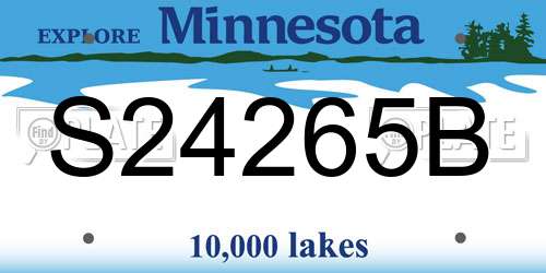 S24265B Minnesota License Plate
