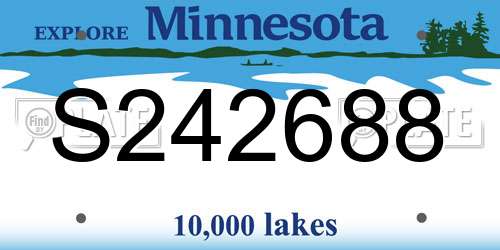 S242688 Minnesota License Plate