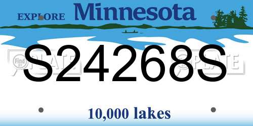S24268S Minnesota License Plate