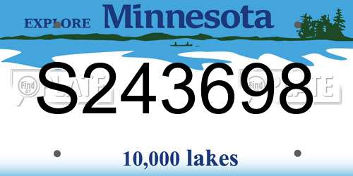 S243698 Minnesota License Plate