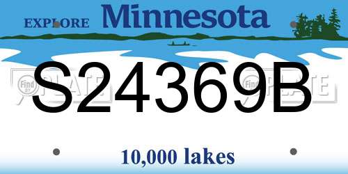 S24369B Minnesota License Plate