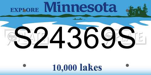 S24369S Minnesota License Plate