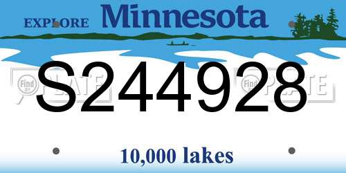 S244928 Minnesota License Plate