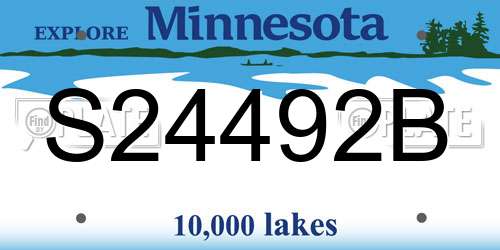 S24492B Minnesota License Plate
