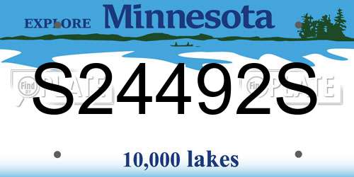 S24492S Minnesota License Plate