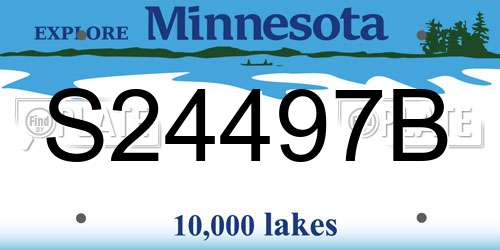 S24497B Minnesota License Plate