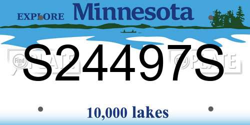 S24497S Minnesota License Plate