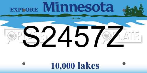 S2457Z Minnesota License Plate