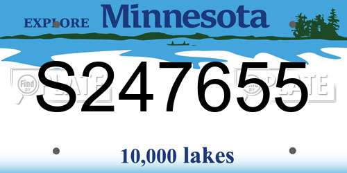 S247655 Minnesota License Plate