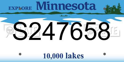 S247658 Minnesota License Plate