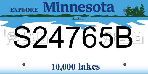 S24765B Minnesota License Plate