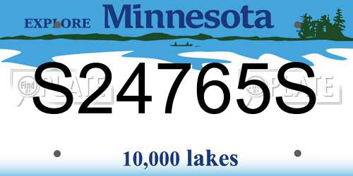 S24765S Minnesota License Plate