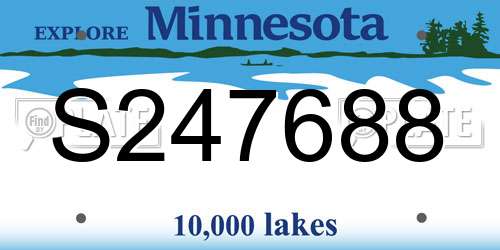 S247688 Minnesota License Plate