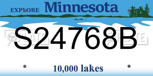 S24768B Minnesota License Plate