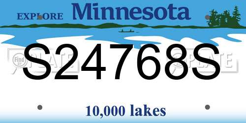 S24768S Minnesota License Plate