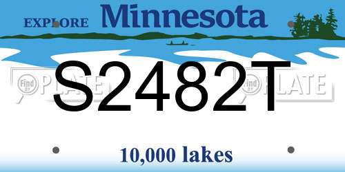 S2482T Minnesota License Plate