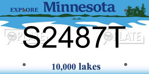 S2487T Minnesota License Plate