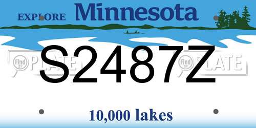 S2487Z Minnesota License Plate