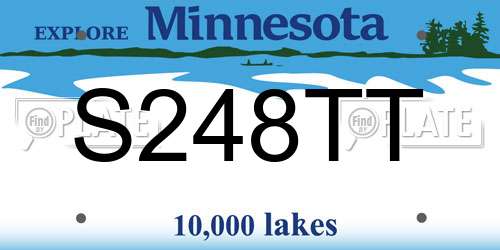 S248TT Minnesota License Plate